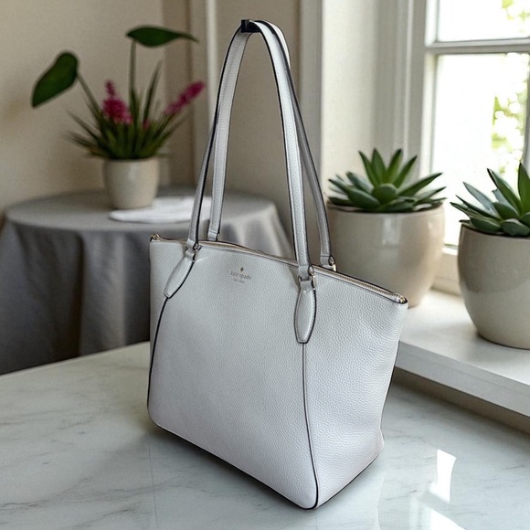 NWT Kate Spade NY Pebbled Leather Ivory Monica Tote! COA! - Picture 2 of 12